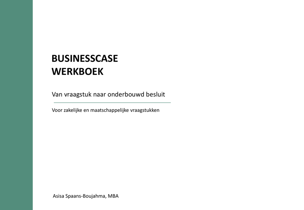 Werkboek Maatschappelijke Businesscase