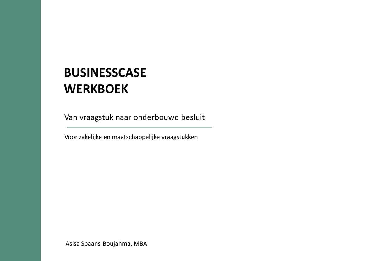 Werkboek Maatschappelijke Businesscase